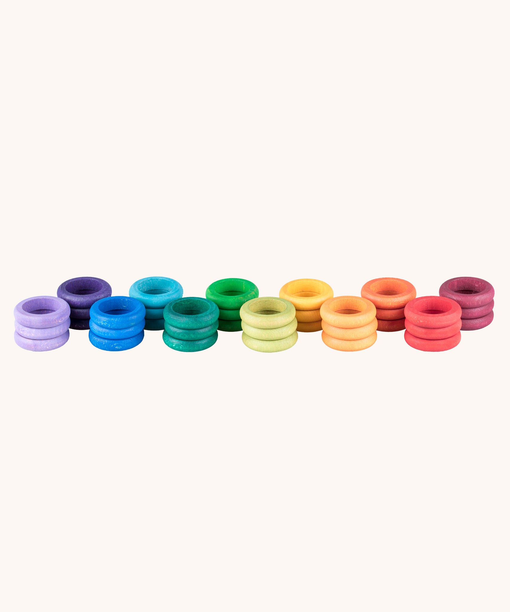 Grapat Rainbow Rings 12 Colours in a pack of 32, 3 rings in each colour.