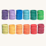 Grapat Rainbow Rings 12 Colours in a pack of 72, 6 rings in each colour.