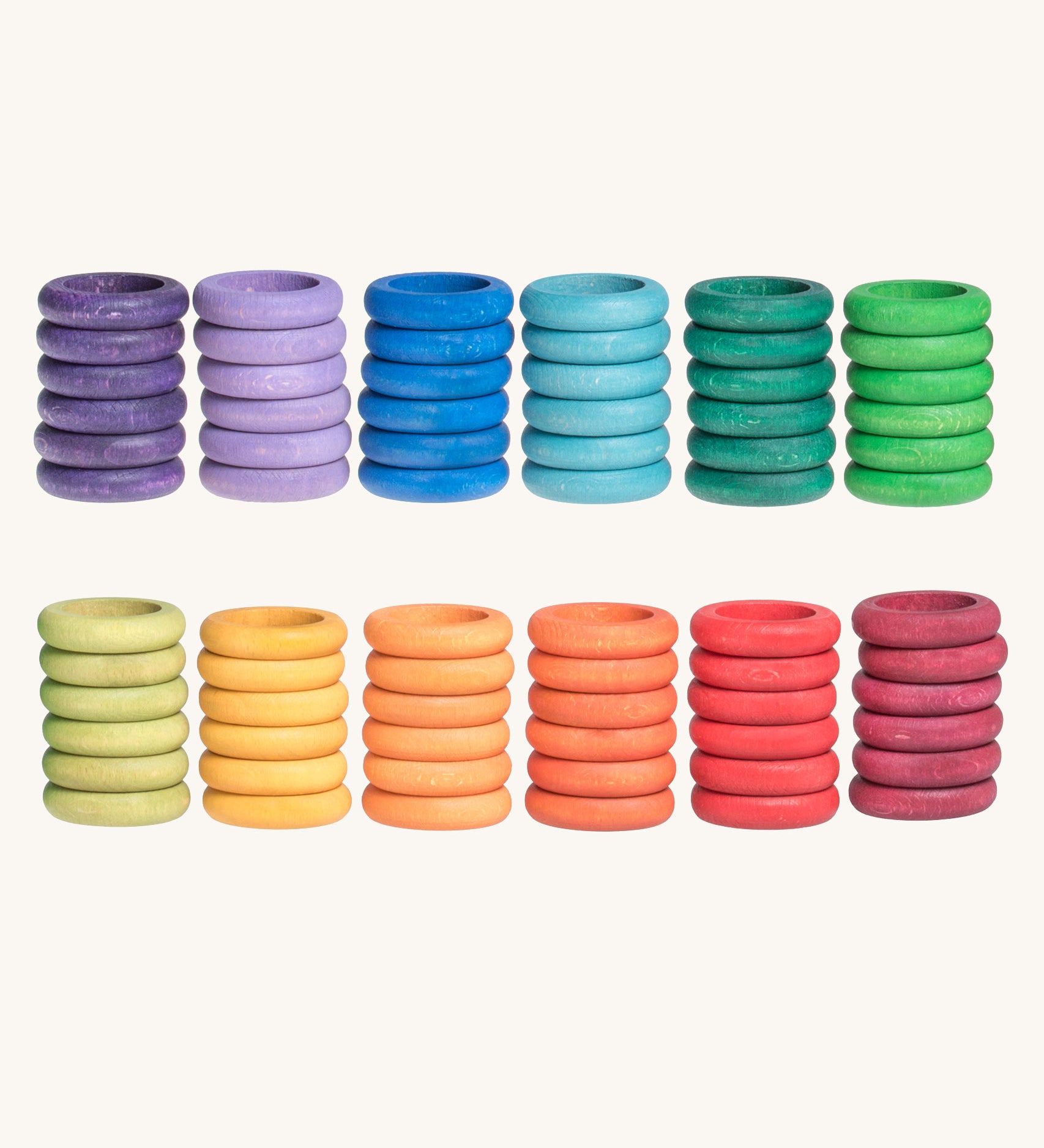 Grapat Rainbow Rings 12 Colours in a pack of 72, 6 rings in each colour.