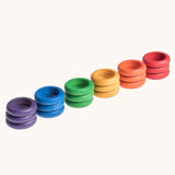 Grapat Rainbow Rings in 6 Colours in a pack of 18, 3 of each colour.
