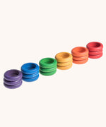 Grapat Rainbow Rings in 6 Colours in a pack of 18, 3 of each colour.