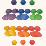 Grapat Loose Parts Rainbow Rounds Set. Purple, blue, green, yellow, orange and red.