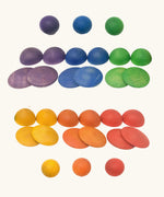 Grapat Loose Parts Rainbow Rounds Set. Purple, blue, green, yellow, orange and red.