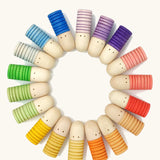 18 colourful hand crafted Grapat wooden brot peg dolls with painted on eyes