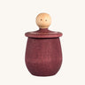 Grapat Red Little Things. A wooden top with eye drawn on and a red coloured pot to match. Grapat have a wide range of wooden toys and loose parts available at Babipur. 