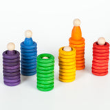 36 rings and 18 coins for colour matching and sorting. Children colour sorting at home.