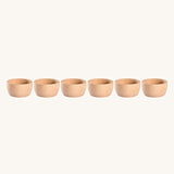 Grapat 6 small Natural Montessori Sorting Toy Bowls. These wooden toys are part of a wide range of open ended toys available at Babipur.  