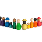 12 Grapat Together toy figures lined up in a chevron on a white background.