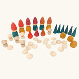 Grapat Tomten Nins wooden peg dolls and loose parts play set. 