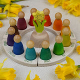 A Spring display using the Grapat handcrafted Welsh perpetual calendar and daffodils