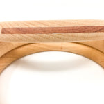 Close up of the dark wood inlay on the edge of the Grapat 3 Big Wooden Hoops