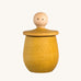Grapat yellow Little Things. A wooden top with eyes drawn on and a yellow coloured pot to match. Grapat have a wide range of wooden toys and loose parts available at Babipur. 