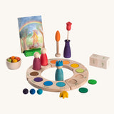 Grapat Your Day Wooden Celebration Set. Hand painted wooden confetti coins and accessories to decorate your Grapat perpetual calendar with. 