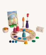 Grapat Your Day Wooden Celebration Set. Hand painted wooden confetti coins and accessories to decorate your Grapat perpetual calendar with. 