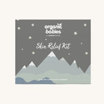 Organic Babies Skin Relief Kit gift box on a plain background. 