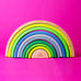 Grimm's 10 piece wooden rainbow in neon green.