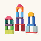 Grimm's 30 Coloured wooden Geo Blocks.