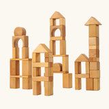 Grimm's 60 natural geo wooden building blocks. 