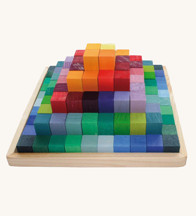 Grimm's Small Stepped Pyramid in a wooden tray.