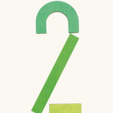 The number 2 made from the Grimm's handcrafted wooden alphabet letter shapes