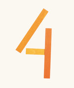 The number 4 made from the Grimm's handcrafted wooden alphabet letter shapes