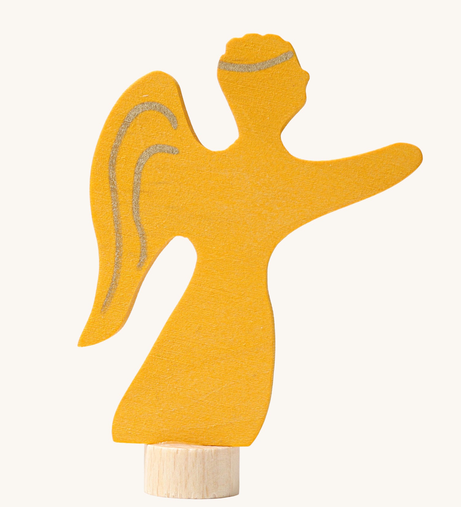 Grimm's Angel Decorative Figure to fit Grimm's celebration rings. These Wardorf inspired decorative figures are part of a wide range of wooden decorations for celebration rings available here at Babipur. 