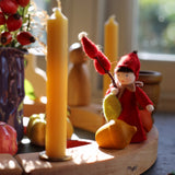 A beautiful Autumn inspired display using a Grimm's Waldorf Celebration Ring, Grimm's decorative figures, Grimm's Candles and a Ambrosius doll available at Babipur.