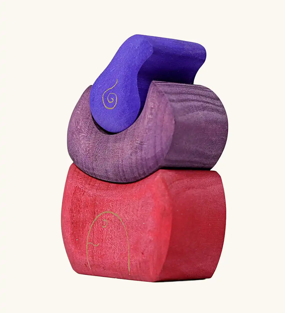 Grimm's purple bakery block house wooden toy
