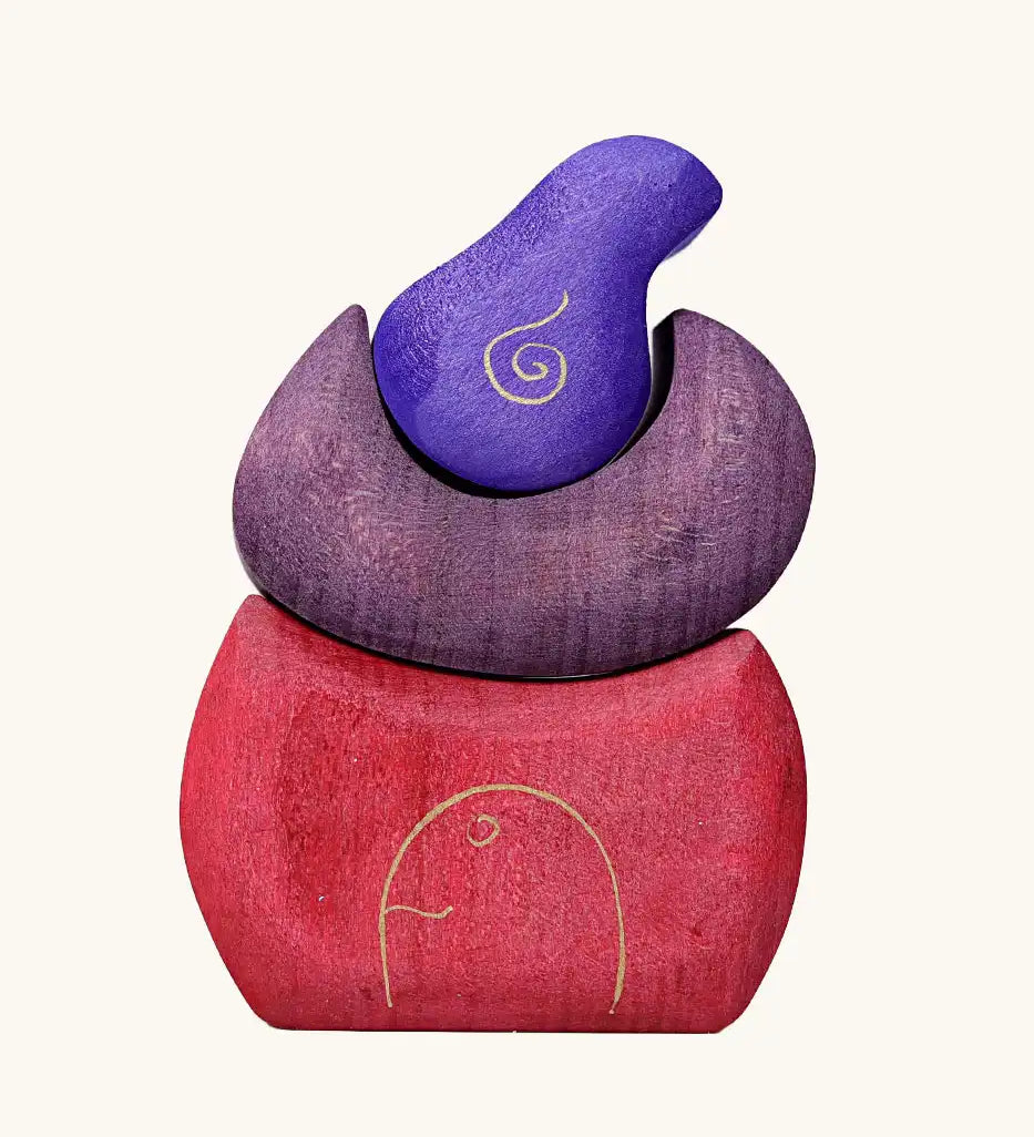 Grimm's purple bakery block house wooden toy