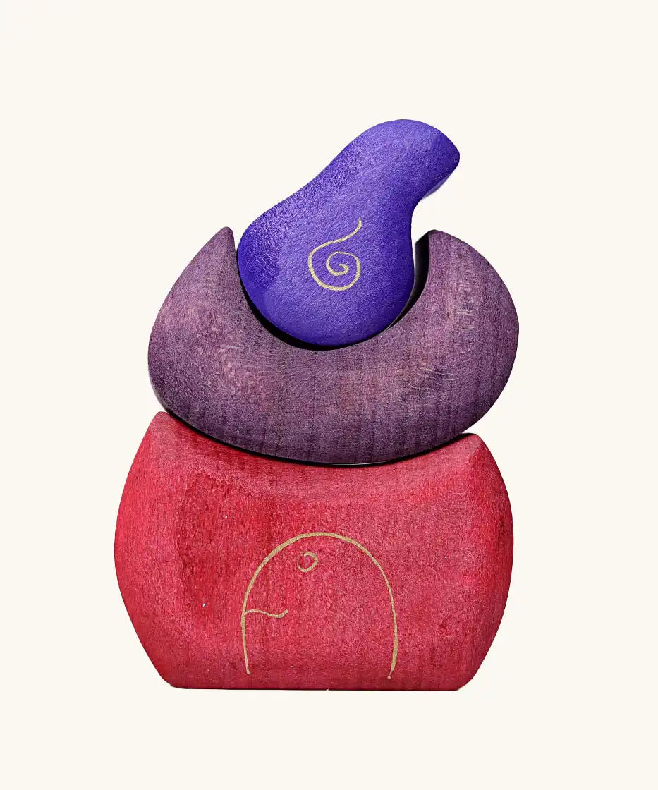 Grimm's purple bakery block house wooden toy