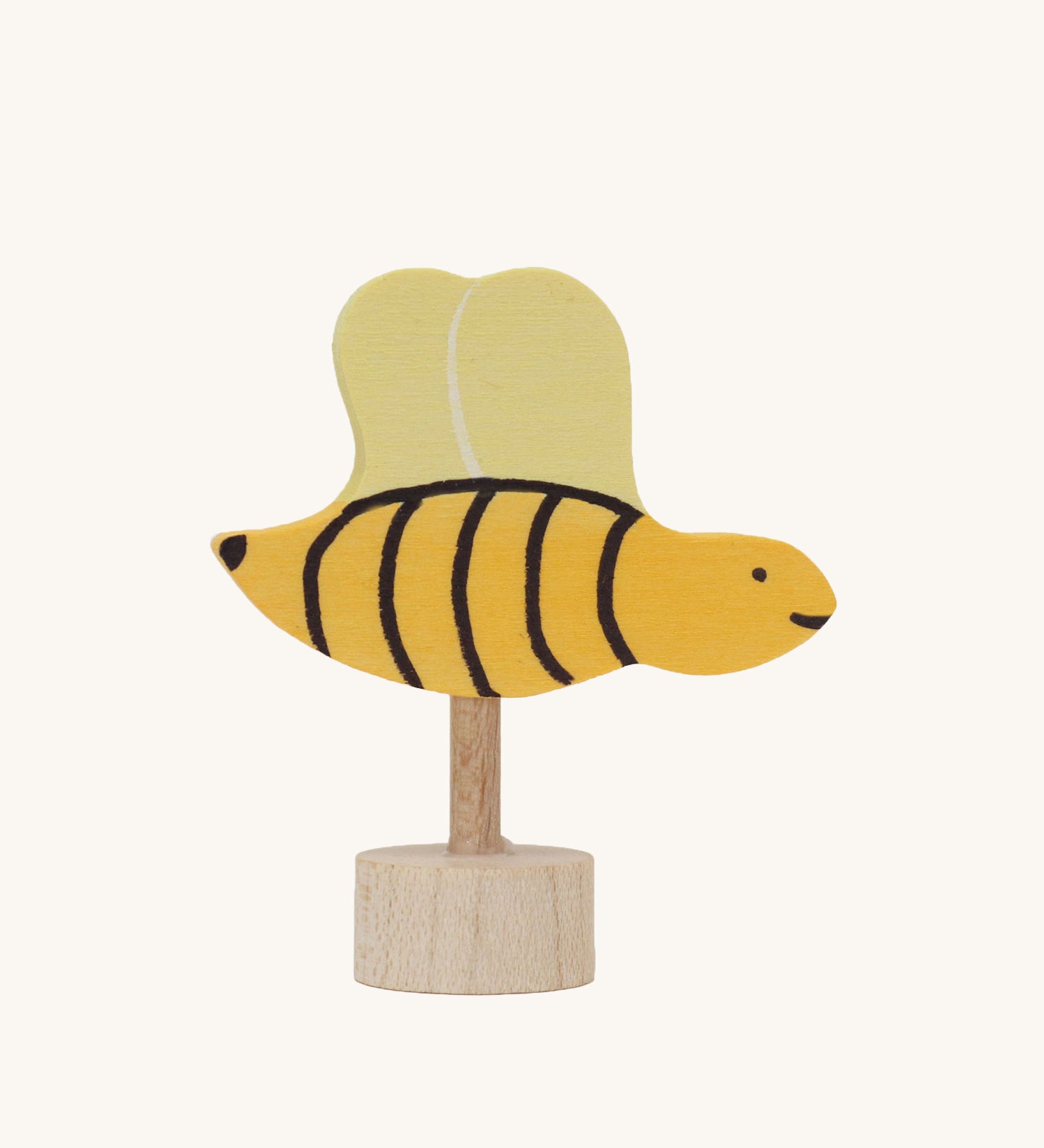 A Grimm's bee decorative figure to fit the Grimm's celebration rings. The bee is part of a wide range of Waldorf inspired decorative figures available here at Babipur. 