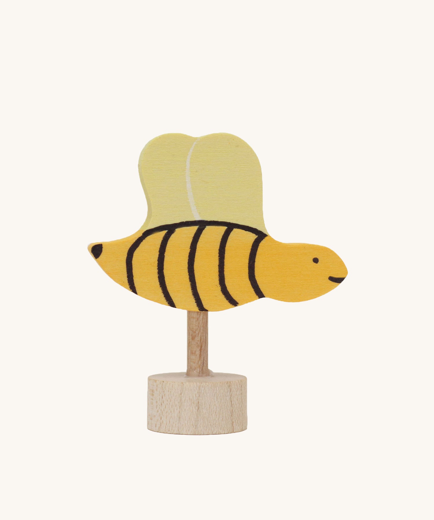 A Grimm's bee decorative figure to fit the Grimm's celebration rings. The bee is part of a wide range of Waldorf inspired decorative figures available here at Babipur. 