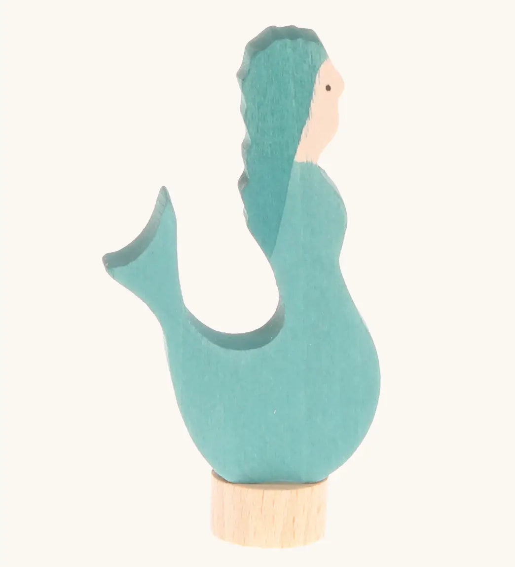 Grimm's handcrafted blue mermaid decorative figure with a unpainted stand 