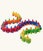 Grimm's large and small Building Octagon Puzzle pieces used to create a snake like shape.