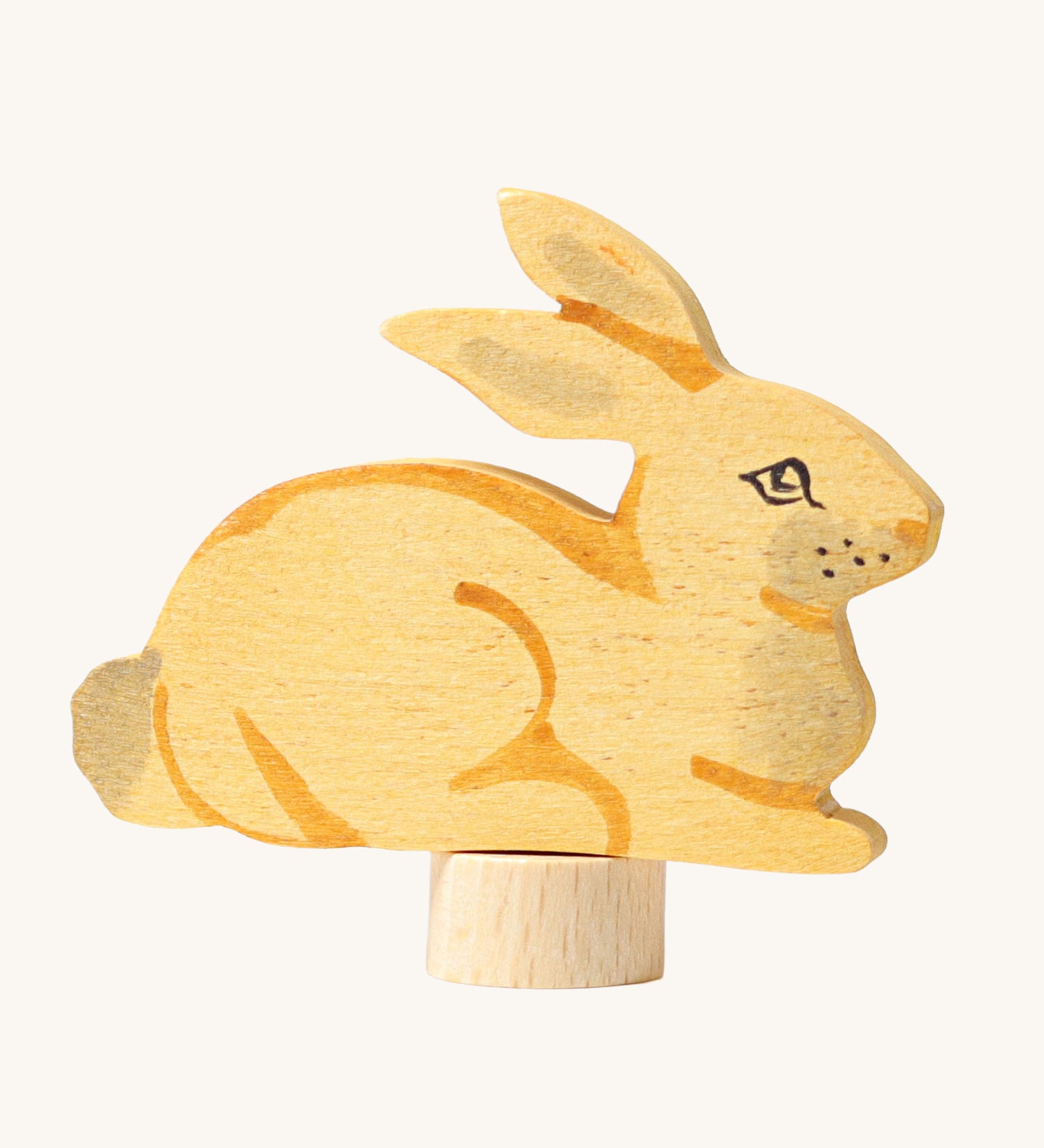 Grimm's Sitting Rabbit Decorative Figure. These Waldorf inspired decorative figures are part of a wide range of wooden decorations for celebration rings available here at Babipur.