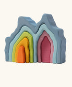 Grimm's cave arch stacker pastel wooden toy.