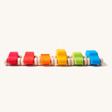 Grimm's 6 Coloured Wooden Cars