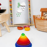 A simple stack using the rings and disks from Grimms concentric set in the counting by colour palette 