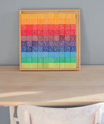 A Grimm's counting with colours educational block set in the frame standing upright on a desk