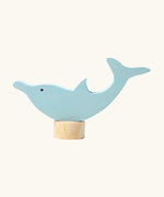 Grimm's handcrafted wooden dolphin decorative figure with a unpainted stand