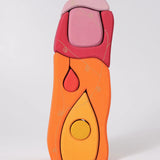 Shades of orange and pink creative blocks from the Grimms fairytale set showing hand painted silver decorative lines