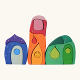 Grimm's fairytale village set, includes tactile creative shaped blocks that can form buildings or furniture for little village dwellers
