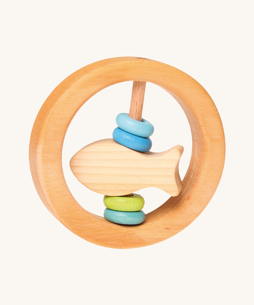 Grimm's wooden Grasping Toy Little Fish With Wooden Discs