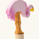 Grimm's flamingo decorative figure for celebration rings. View of back.