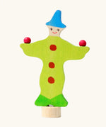 Grimm's green juggling clown decorative figure for celebration ring.