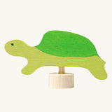Grimm's Turtle Decorative Figure. A hand decorated wooden figure to fit onto the Grimm's celebration rings. These Waldorf inspired decorative figures are part of a wide range of wooden decorations for celebration rings available here at Babipur.