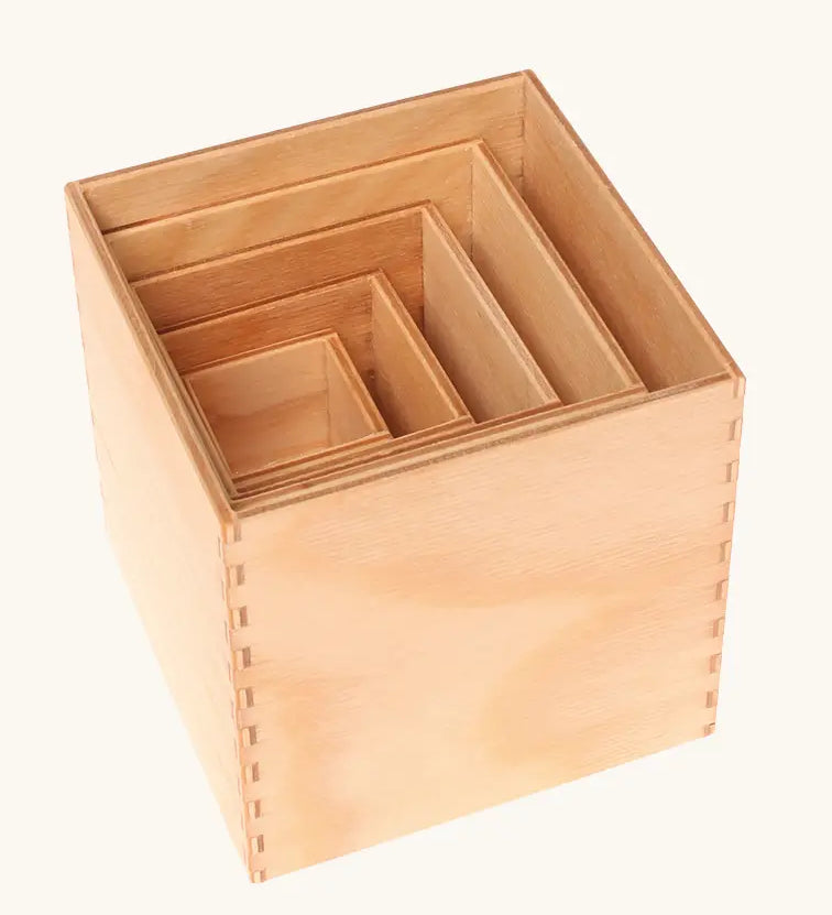 Grimms large wooden natural building boxes perfect for sorting and stacking games