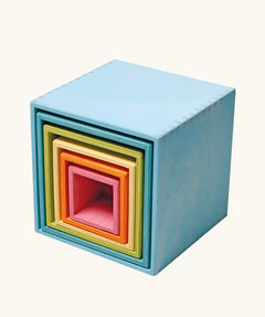Grimms large wooden pastel building boxes perfect for sorting and stacking games
