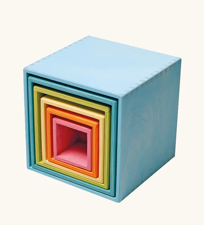 Grimms large wooden pastel building boxes perfect for sorting and stacking games