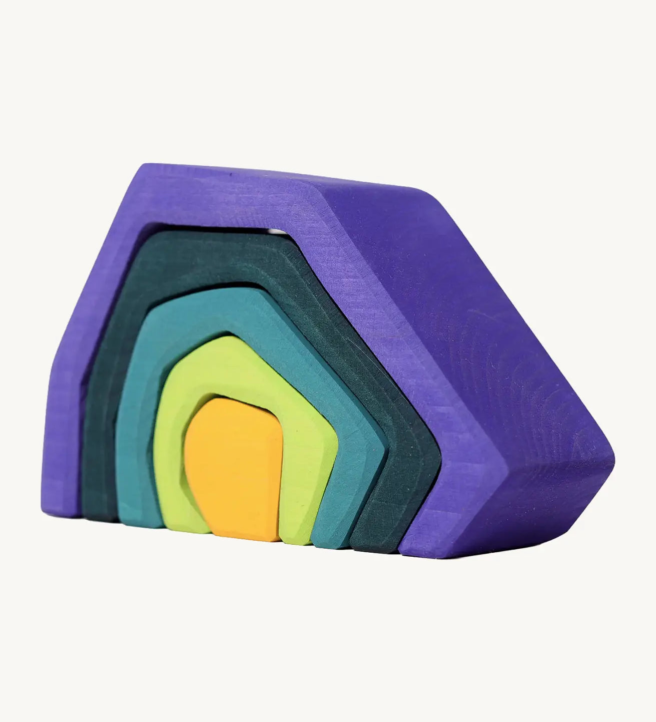 Grimm's large earth. 5 handcrafted wooden angular arched pieces in cool earthy shades